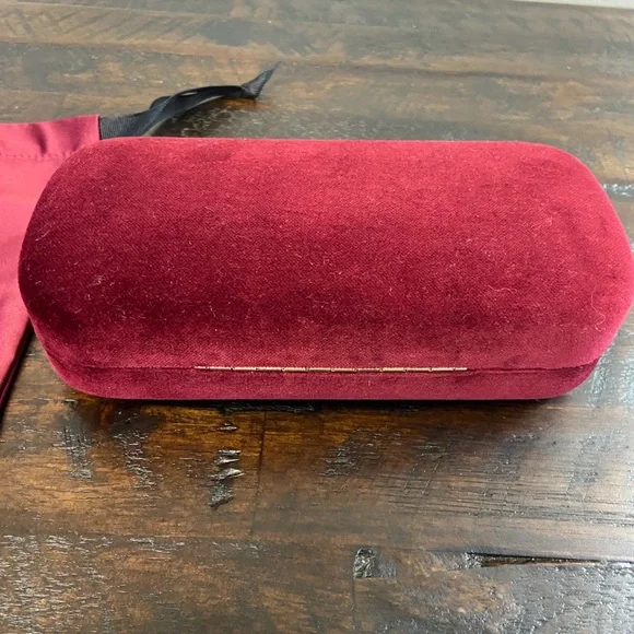GUCCI Burgundy Velvet Sunglasses Eyeglasses Travel Case & Dust Bag NEW